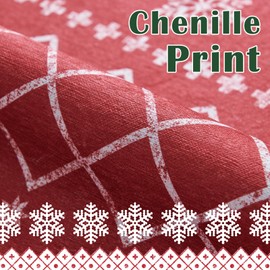 jinchan Christmas Area Rug 3x5 Red Xmas Snowflake Modern Rug Kitchen Rug Washable Non Slip Moroccan Carpet Holiday Decor Geometric Accent Soft Rug for Bathroom Bedroom Dining Room Living Room