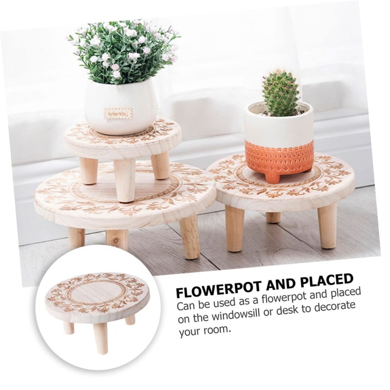 Mipcase 1pc European Style Carved Flowerpot Holder Plant Display Stand