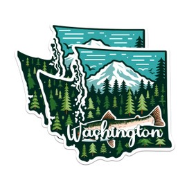 (2 Pack) Washington State Shape Magnets - WA State Magnet - Choose from 50 States - 5" On Longest Side - Premium Magnet - for Cars, Refrigerators, Toolboxes - Made in USA - MAG1281