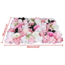 12pcs Artificial Flower Wall 24" x 16" Flowers Wall Decoration Flowers Wall Backdrop Rose Flowers Wall Panel for Home Party Wedding Birthday Christmas Festival Photo Backgdrop Venue Floral Decor