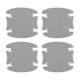 HOPESPANNER Universal 80x88mm Car Door Handle Bowl Sticker Anti-Scratches+Auto Door Handle Protective Film 4 Pcs Silver Tone