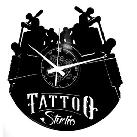 Wall Clock Vinyl Record LP 33 U Instant Karma Gift Vintage Hand Made Tribal Tattoo Shop Studio Tattoos