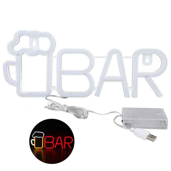 LED Neon Sign BAR Shape Design USB Or Battery Powered