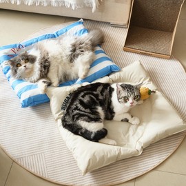 Pet Cooling Pad.Self-Cooling Gel Material.pet Water Bed for Cats.Ice pad for pet Bed Medium Size Dog and cat beds for Indoor Cats, Washable Dog Bed suitable26.3X22.4 in (Blue