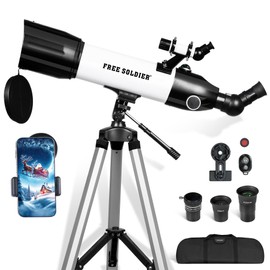 FREE SOLDIER Telescope 80mm Aperture 500mm Refractor Telescope for Adults High Powered - Professional Astronomical Refracting Telescope for Beginners White