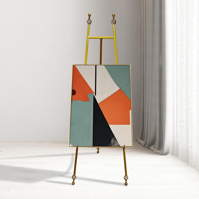 Metal Easel Stand with Chain Support for Mirror,Iron Floor Easels