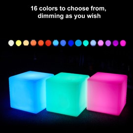 Cube Lights with Remote Control USB Charging Desk Lamp for Kids Toys Gift
