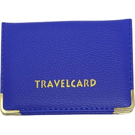 ORCHIDS Unisex Travel Bus Pass Holder – Slim ID, Credit Card & Ticket Wallet Cover Case (Blue)