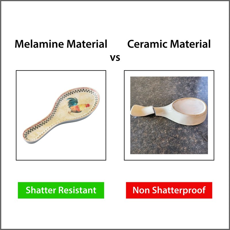 UPware Country Rooster Melamine Spoon Rest, Cooking Spoon Holder for