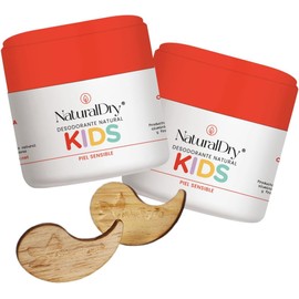NaturalDry - Desodorante en formato crema para niños Kids con piel sensible - Pack de 2 Kids Piel Sensible - Aroma a naranja - SIN Bicarbonato de Sodio - Sin aluminio - Sin parabenos - Elimina el mal olor - Tarro