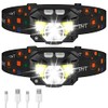LHKNL Rechargeable LED Headlamp - Ultra-Light & Waterproof, 2-Pack