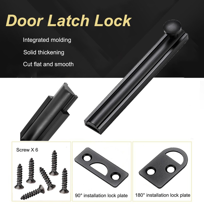 Solid Brass Surface Bolt, Heavy Duty Concealed Slide Surface Door