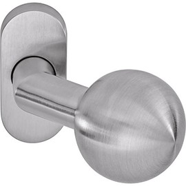 OGRO Renovi 3548 VO 90050057185 Door Knob, Rosette 30 x 68 x 10, Offset Knob, Anodised Silver
