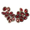 Craftisum 20 pcs Red Oval Rhinestone Metal Shank Sewing Coat