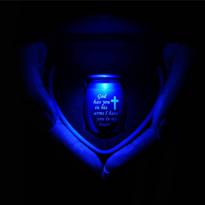 Small Urns for Ashes Keepsake Comes with Heart Box w/Light(Battery