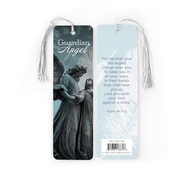 Bible Verse Bookmarks - Guardian Angel, Ps 91:11-12 - Christian Bookmark with Tassel, Printed on Durable Card Stock w/Plastic Sleeve, Inspirational Scripture Bookmarks for Women & Men