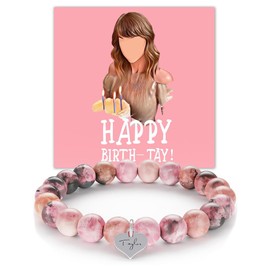 TOEECY Bracelet for Women Birthday Gift Bracelets Stress Relief Anxiety Yoga Bracelet with Birthday Cards Natural Crystal Stone Healing Bracelet for Best Friend Bracelet