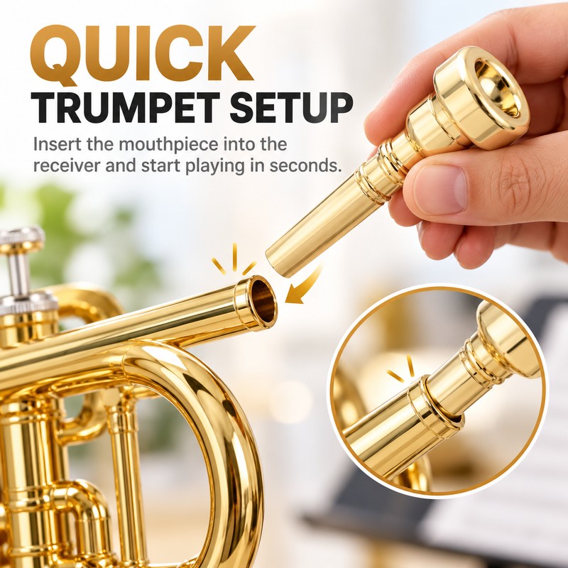 7C Trumpet Mouthpiece for Beginner Practice – Brass Mouthpiece with