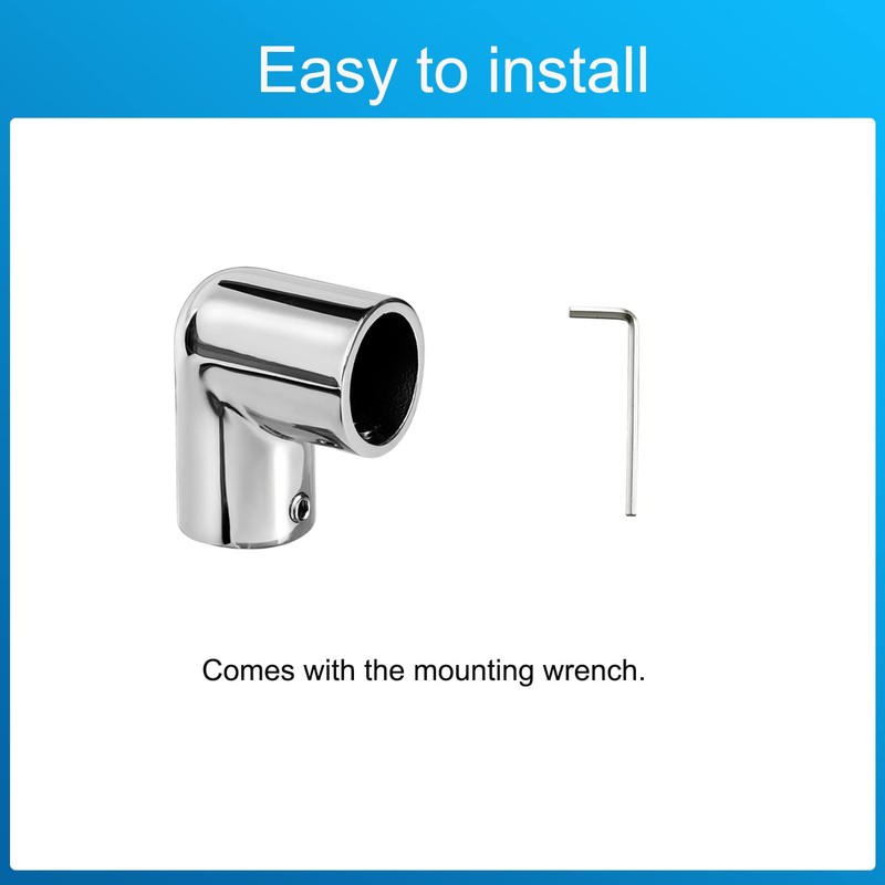 ODYSUNRAL Heavy Duty Boat Handrail Fitting, 2-Way 90 Degree Elbow