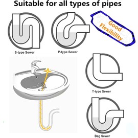 2x Drain Snake,Hair Clog Remover Sink Unblocker Snake,Reusable Shower Drain Unblocker Tool,Drain Snake for Shower,Kitchen,Sink,Bathroom (Blue)