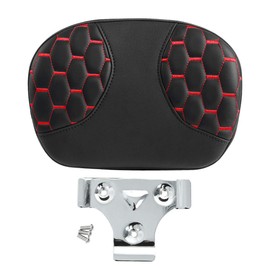 Hexagon Honeycomb Pattern Passenger Sissy Bar Backrest Pad For Harley Touring Road King Street Electra Glide 1995-2023 (Black Red)