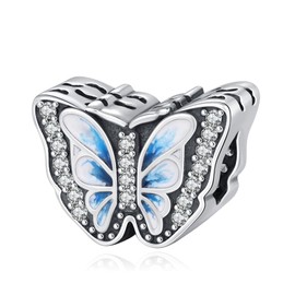 Eusense Charm 925 Sterling Silver Bead Charms Fit European Bracelet Pendant Jewellery Gift, Sterling Silver, Cubic Zirconia