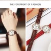 Sanda Lady Analog Round Quartz Leather Strap Date Watch Classical