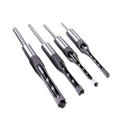 Square Hole Drill Bit Woodworking Auger Drill Bit Tool Set, Wood Mortising Chisel Countersink Bits