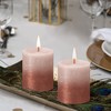 BOLSIUS 4 Pack Misty Pink/Amber Sunset Rustic Metallic Pillar Candles