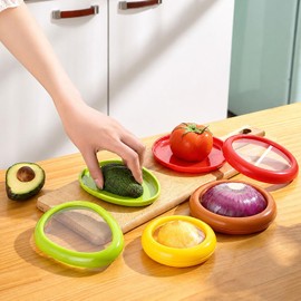 4 Piezas Almacenamiento de Silicona, Reutilizables Organizador de Refrigerador para Frutas y Verduras, Aguacate, Cebolla, Jitomate, Limones, Tomates, Patatas