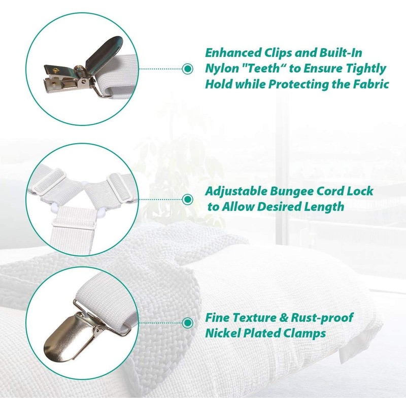 RayTour Bed Sheet Holder Straps Sheet Keepers Bedsheet Holders Fasteners