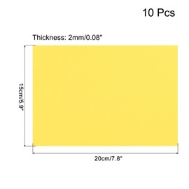 sourcing map 10 Pack EVA Foam Sheets Yellow 7.8 Inch x 5.9 Inch 2mm Thick Crafts Foam EVA Sheets for Costumes, Arts and Crafts Projects