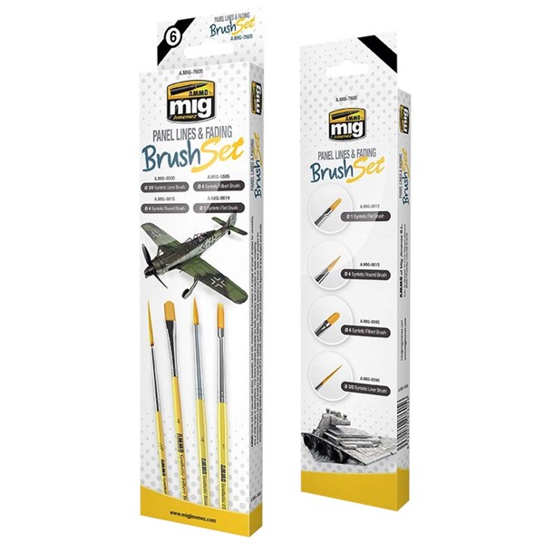 MIG Jimenez Panel Lines and Fading Brush Set AMMO-7605