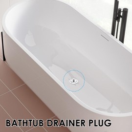 2Pcs Universal Bath Plug for 48-60mm Holes Stainless Steel Drain Stopper Plug Replacement for Bathtub Kitchen Laundry Sink RV Sink Washbasin Easy to Use