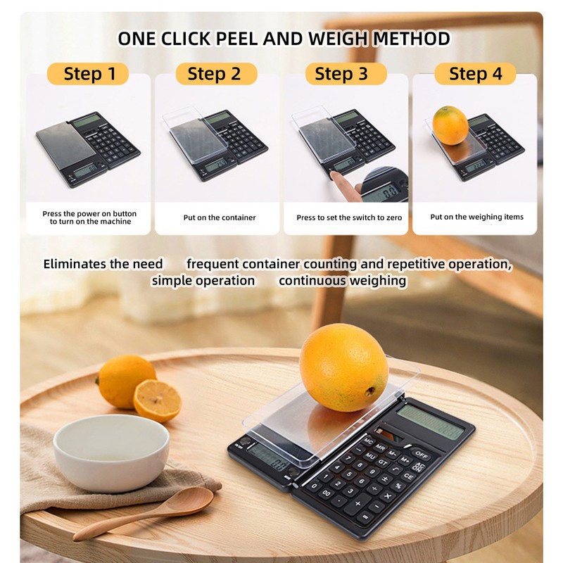 Electronic Scale with Solar Calculator 0.1g High Accuracy Multiple Units