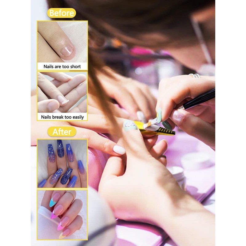 200 PCS Nail Forms for Acrylic Nails, Rectangle Acrylic Nail