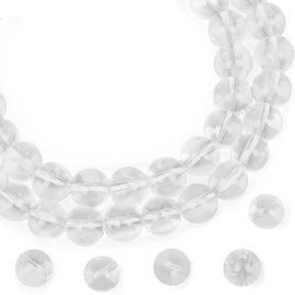 AD Beads Smooth Natural Gemstone Round Loose Beads 15" 4mm 6mm 8mm 10mm (8mm, Clear Quartz)