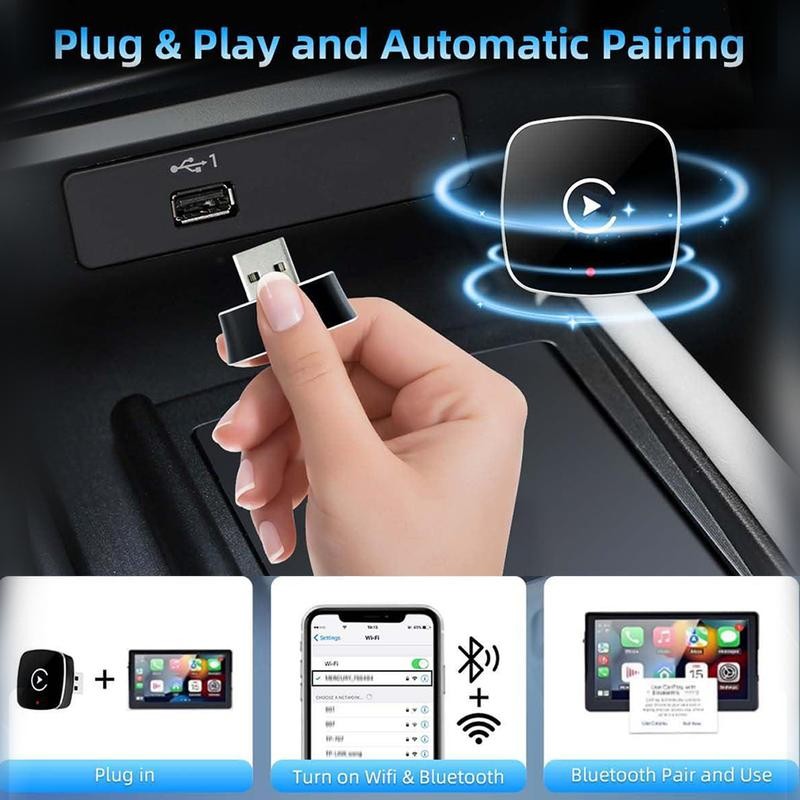 2025 Wireless carplay Adapter for iPhone/Android - Fast Connection, No