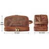 Genuine Leather Travel Cosmetic Bag - Hygiene Organizer Dopp Kit