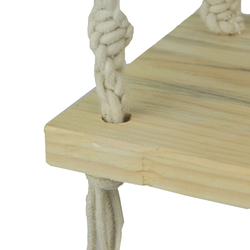 Things2Die4 Boho Style Hand Tied Macrame Wall Hanging with Wooden