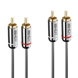LINDY 35345 1m Dual Phono Audio Cable, Cromo Line
