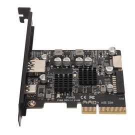 Bewinner PCIE to USB 3.2 Gen 2 Expansion Card, 10Gbps PCIE USB A and USB C Card, Gold Plated PCI Express USB Card for Desktop PCs, Front Type E 19/20PIN Controller Card