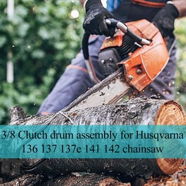 Atunee 530047061 Clutch Drum & Oil Pump for Husqvarna 36 41 136 137 141 142 Chainsaw with Oiler Kit Worm Gear Replace 545 03 68-01