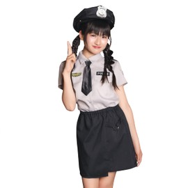 Clear Stone Coscheu! Greyish Police Kids Junior Girls 150cm Gray