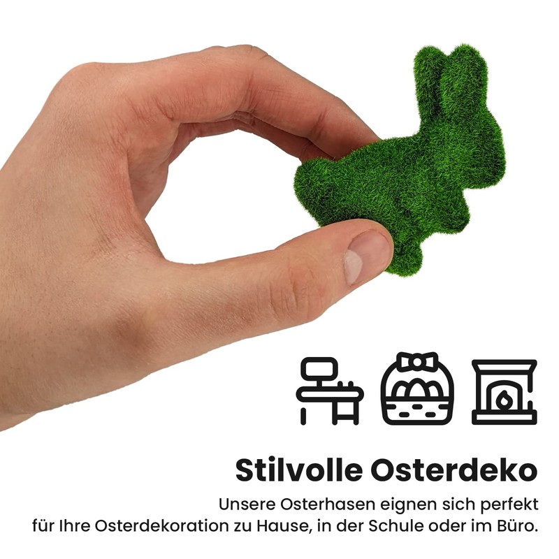 Netuno 4 x Easter Bunny Decorative Figure Green Decorative Easter