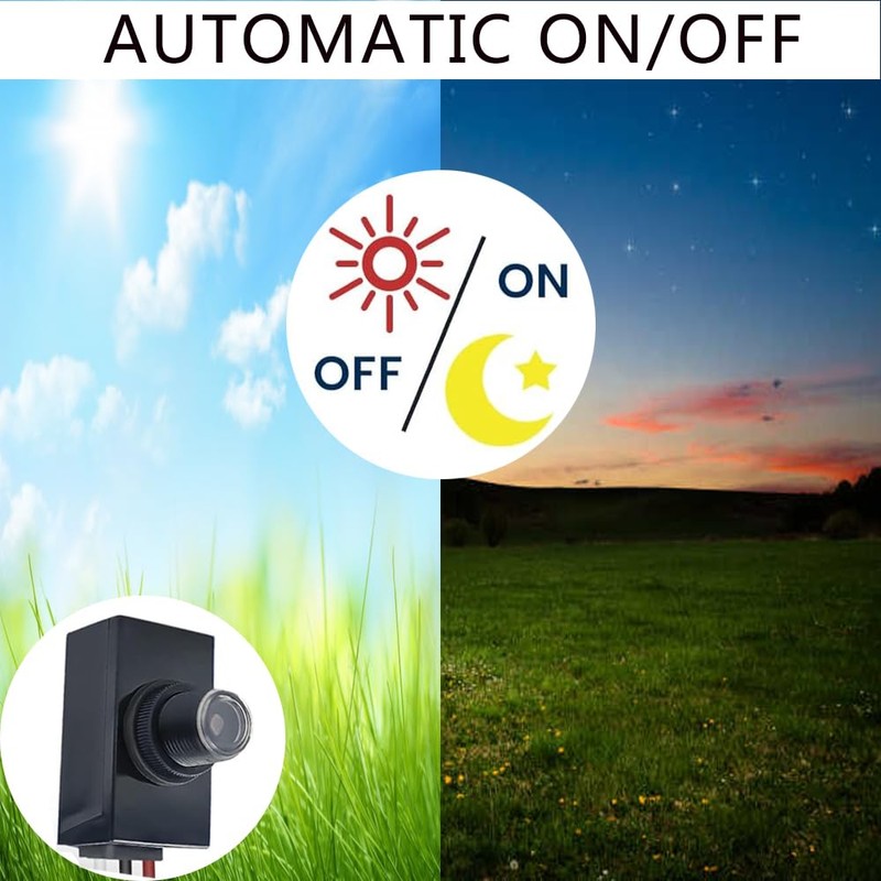 Meskliu Twilight Switch, AC110-240V 5A Twilight to Dawn Sensor, Sensor