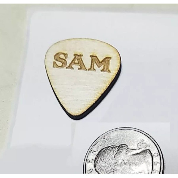 Homemade Custom Wooden Guitar Pick || Personalized Engraving on Wood
