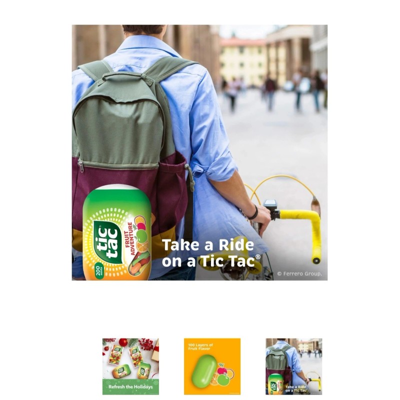 Tic Tac Fruit Adventure Mints, On-The-Go Refreshment, 3.4 oz Pack