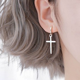 Aneneiceera Boho Cross Earrings Gold Simple Cross Dangle Earrings Cross Hoops Earrings Vintage Earrings Wedding Jewelry for Women and Girls (Gold)