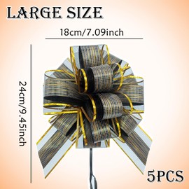 LHLZNB 5 pieces Big Car Bow,Giant Bow for Car(63inch/160 cm),wedding car ribbon kit，car ribbon for prom，Gift Wrapping for New Car,Huge Presents Bows Decoration (black)